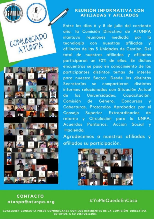 Reunión Informativa con Afiliadas y Afiliados