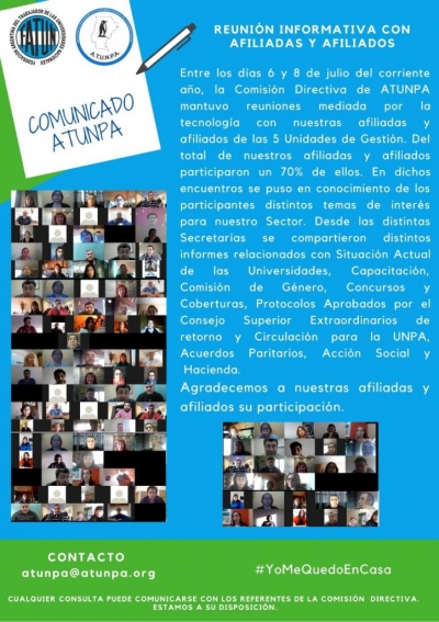 Reunión Informativa con Afiliadas y Afiliados