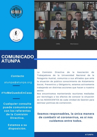 Comunicado A.T.U.N.P.A – Abril 2020