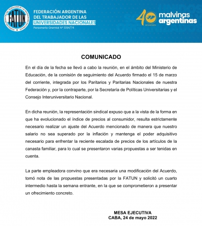 Comunicado FATUN