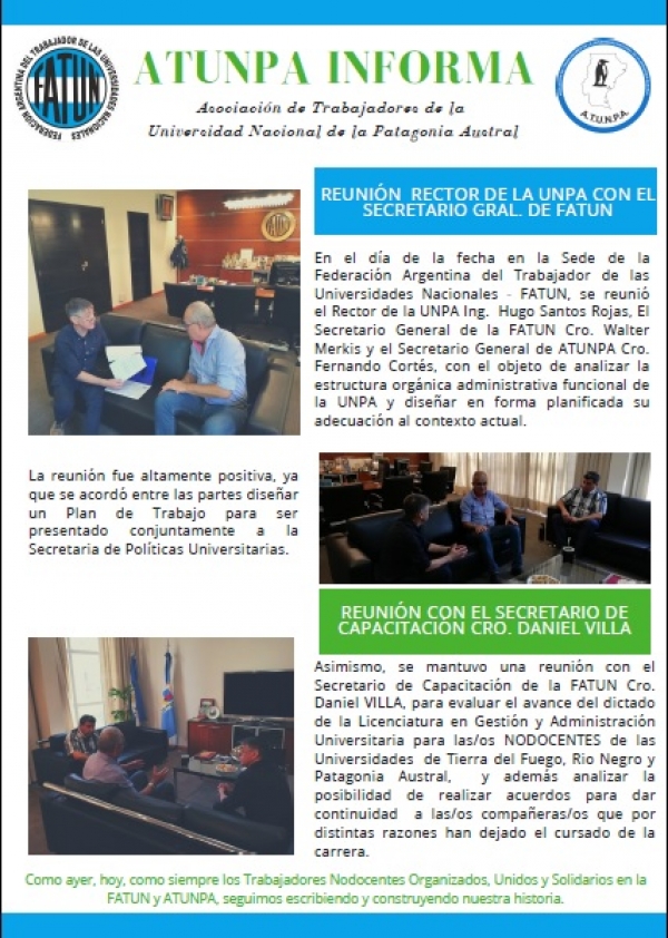 Reunión rector de la U.N.P.A con el Secretario General de F.A.T.U.N