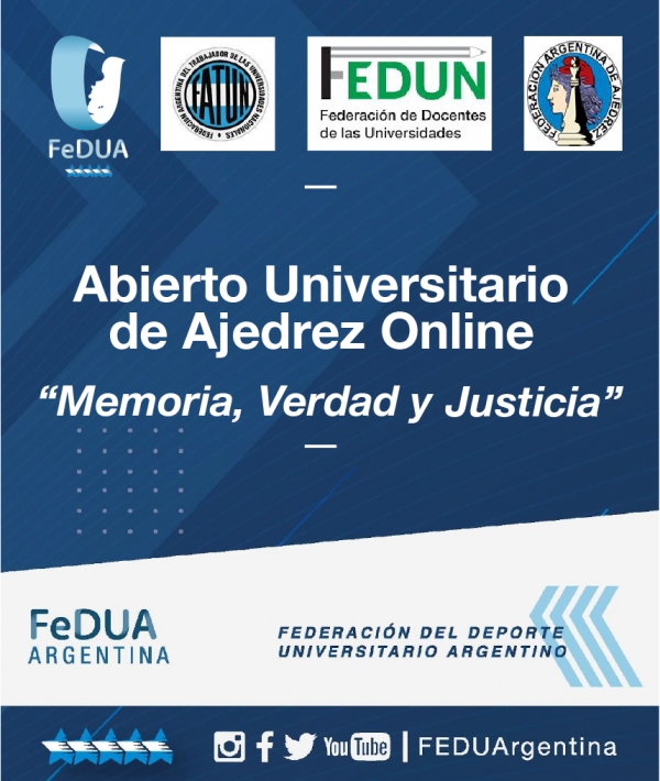 FATUN lanza el Abierto Universitario de Ajedrez Online &quot;Memoria, Verdad y Justicia&quot;