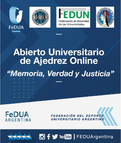 FATUN lanza el Abierto Universitario de Ajedrez Online &quot;Memoria, Verdad y Justicia&quot;