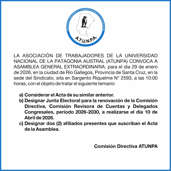CONVOCATORIA A ASAMBLEA GENERAL EXTRAORDINADIA