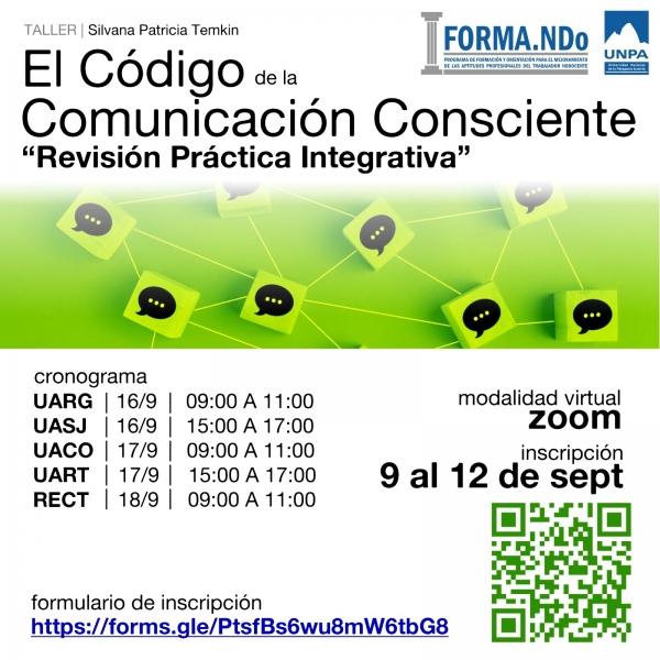 Taller virtual: &quot;El Código de la Comunicación Consciente - Revisión Práctica Integrativa&quot;