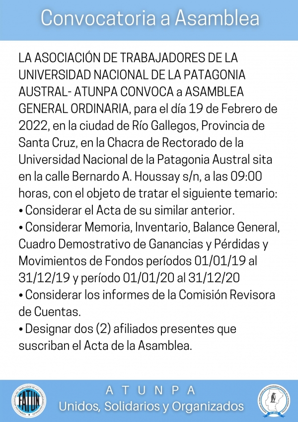 Convocatoria a Asamblea