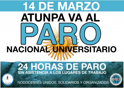 14 DE MARZO - PARO NACIONAL UNIVERSITARIO