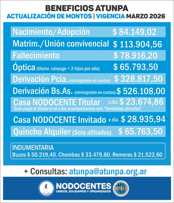 ACTUALIZACIÓN BENEFICIOS ATUNPA