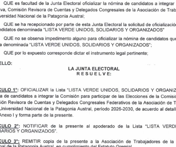 ELECCIONES ATUNPA | Resolución N° 004/26-JE