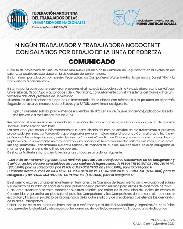 PARITARIAS NODOCENTES - NOVIEMBRE 2023